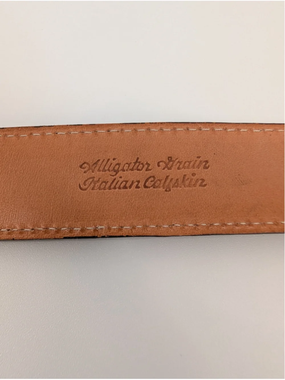 Martin Dingman 36 Brown Alligator Grain Italian Calfskin Belt USA 01608